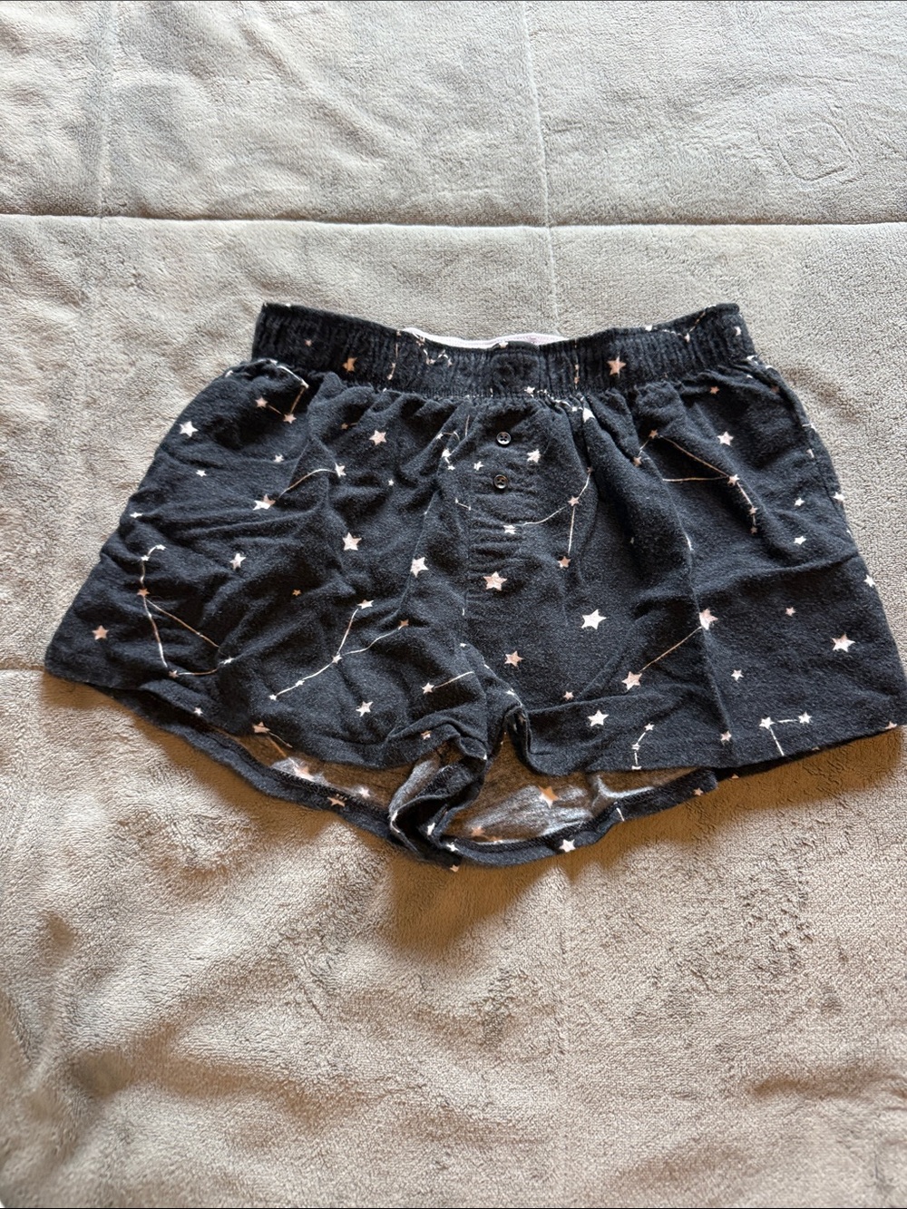 Women's Black Star-Print Lounge Shorts
